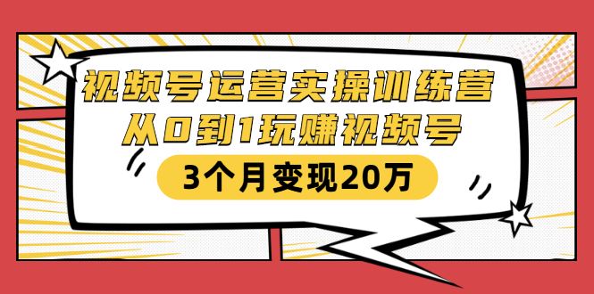 （1596期）视频号运营实操训练营：从0到1玩赚视频号，3个月变现20万-云创智库