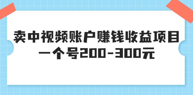 （3247期）某599元收费培训：卖中视频账户赚钱收益项目 一个号200-300元（13节完整版)-云创智库