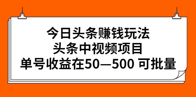 （2435期）今日头条赚钱玩法，头条中视频项目，单号收益在50—500 可批量-云创智库