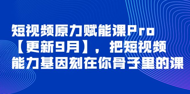 （3888期）短视频原力赋能课Pro【更新9月】，把短视频能力基因刻在你骨子里的课-云创智库