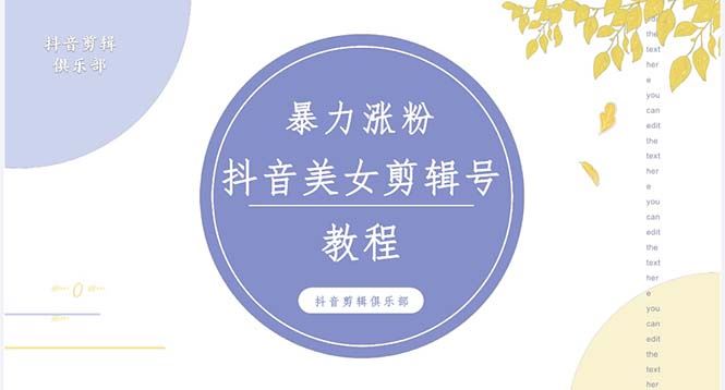（5109期）抖音快手暴力涨粉美女混剪视频教程 百分百过原创图片教程 附带违规申诉方法-云创智库