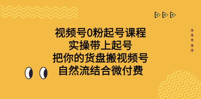 （6749期）视频号0粉起号课程 实操带上起号 把你的货盘搬视频号 自然流结合微付费-云创智库