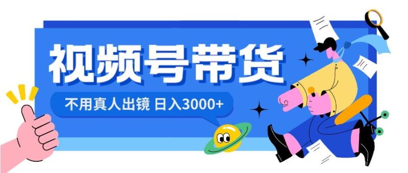 （8475期）视频号带货，日入3000+，不用真人出镜-云创智库