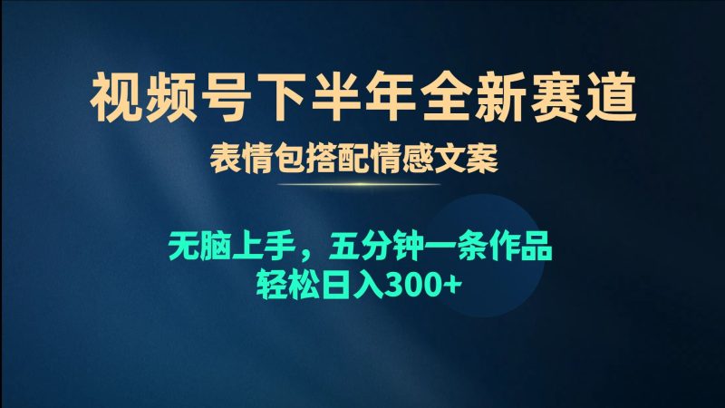 （10267期）视频号下半年全新赛道，表情包搭配情感文案 无脑上手，五分钟一条作品…-云创智库