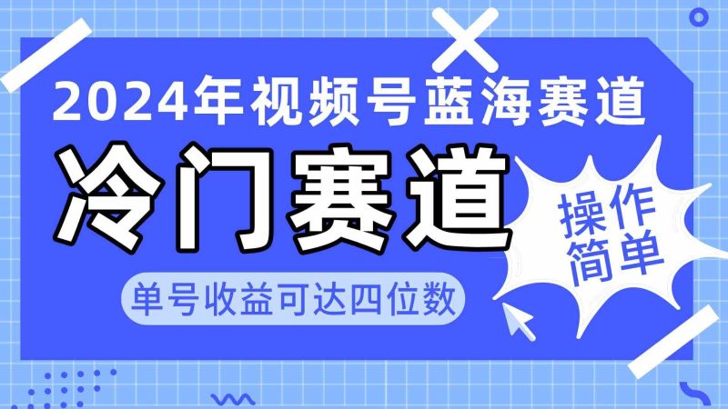 （10195期）2024视频号冷门蓝海赛道，操作简单 单号收益可达四位数（教程+素材+工具）-云创智库