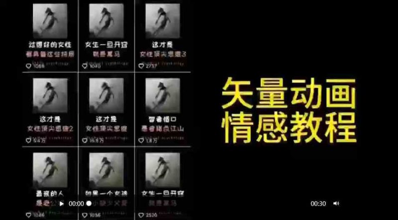 （9334期）矢量动画情感教程：高点赞涨粉，适合情感、思维、创业教育等赛道-云创智库
