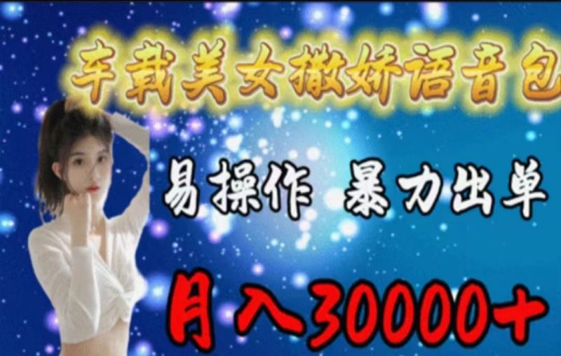 （11249期）车载美女撒娇语音包，执行就出单，月入3000＋，小白看完课程就能马上实操-云创智库