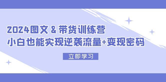 （12137期）2024 图文+带货训练营，小白也能实现逆袭流量+变现密码-云创智库