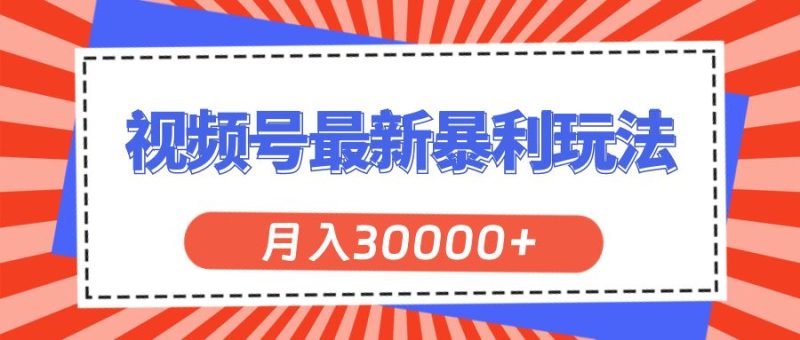 （11588期）视频号最新暴利玩法，轻松月入30000+-云创智库