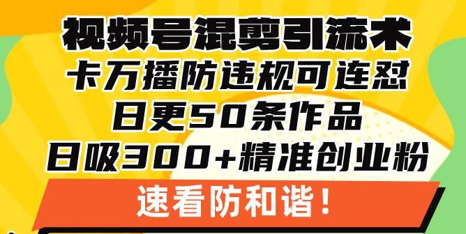 （13400期）视频号混剪引流技术，500万播放引流17000创业粉，操作简单当天学会-云创智库