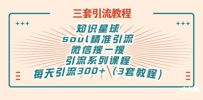 （2867期）知识星球+soul+微信搜一搜，引流系列课程，每天300+精准粉（3套教程)-云创智库