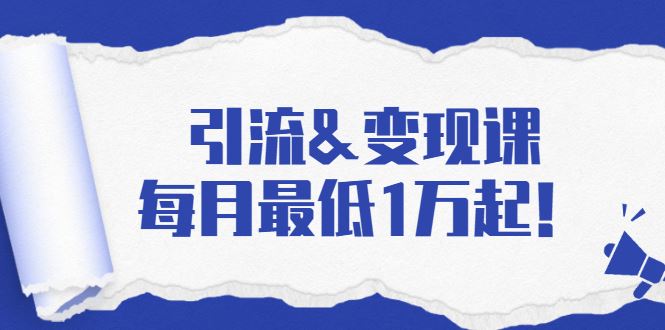 （1721期）引流&变现课：分享一整套流量方法以及各个渠道收入，每月最低1万起！-云创智库