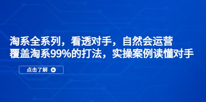 （5233期）淘系全系列，看透对手，自然会运营，覆盖淘系99%·打法，实操案例读懂对手-云创智库