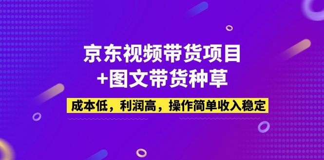 （5035期）京东视频带货项目+图文带货种草，成本低，利润高，操作简单收入稳定-云创智库
