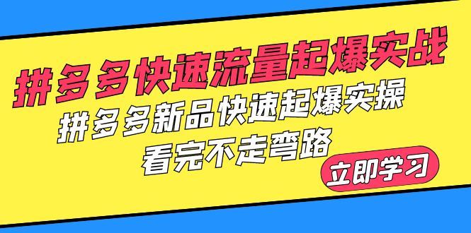 （6253期）拼多多-快速流量起爆实战，拼多多新品快速起爆实操，看完不走弯路-云创智库