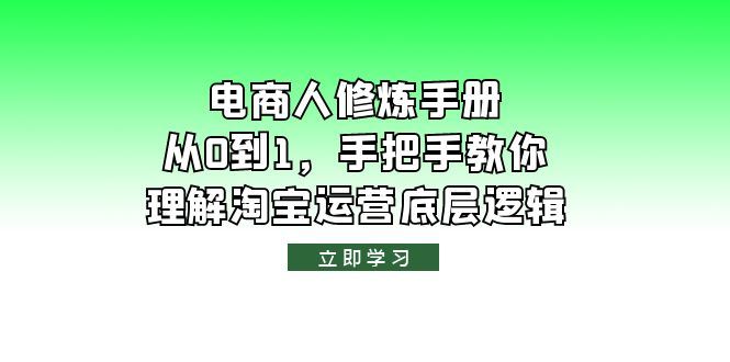 （6111期）电商人修炼·手册，从0到1，手把手教你理解淘宝运营底层逻辑-云创智库