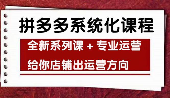 （4259期）车神陪跑，拼多多系统化课程，全新系列课+专业运营给你店铺出运营方向-云创智库