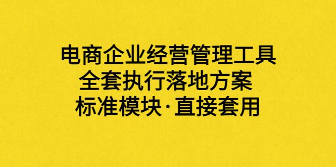 （3439期）外面卖198·电商企业经营管理工具：全套执行落地方案 标准模块·直接套用-云创智库