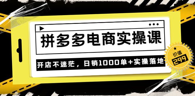 （3381期）《拼多多电商实操课》开店不迷茫，日销1000单+实操落地-云创智库