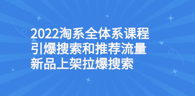 （2610期）2022淘系全体系课程引爆搜索和推荐流量，新品上架拉爆搜索-云创智库