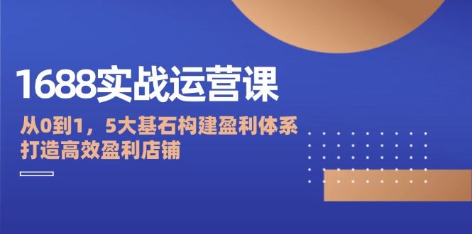 （12482期）1688实战运营课：从0到1，5大基石构建盈利体系，打造高效盈利店铺-云创智库