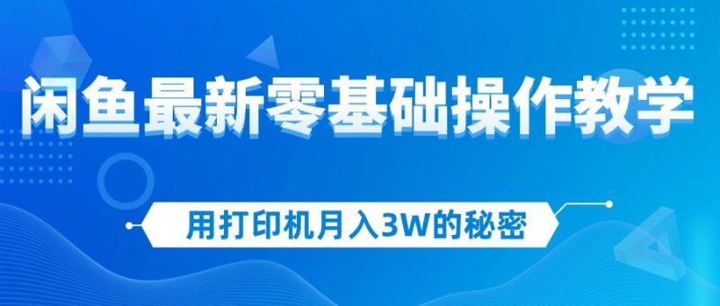 （12049期）用打印机月入3W的秘密，闲鱼最新零基础操作教学，新手当天上手，赚钱如…-云创智库