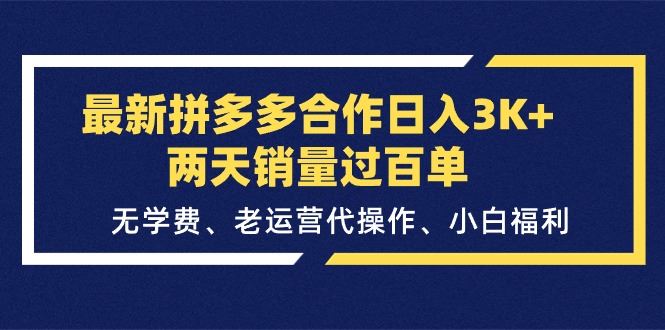 （11288期）最新拼多多合作日入3K+两天销量过百单，无学费、老运营代操作、小白福利-云创智库