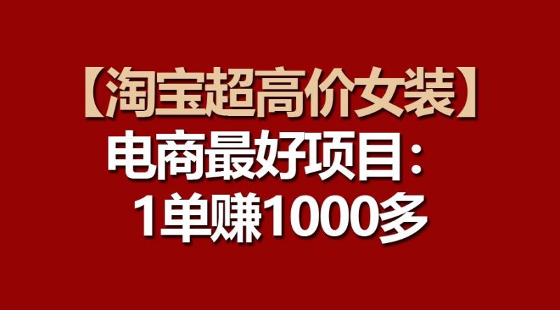 （10514期）【淘宝超高价女装】电商最好项目：一单赚1000多-云创智库