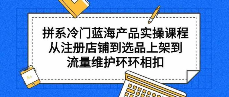 （9527期）拼系冷门蓝海产品实操课程，从注册店铺到选品上架到流量维护环环相扣-云创智库