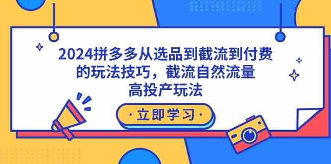 （9037期）2024拼多多从选品到截流到付费的玩法技巧，截流自然流量玩法，高投产玩法-云创智库