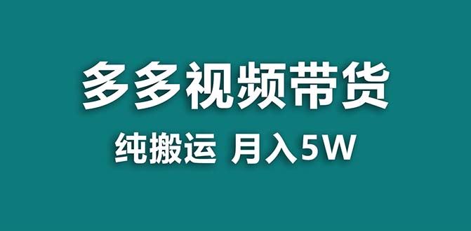 （8491期）【蓝海项目】拼多多视频带货 纯搬运一个月搞了5w佣金，小白也能操作 送工具-云创智库