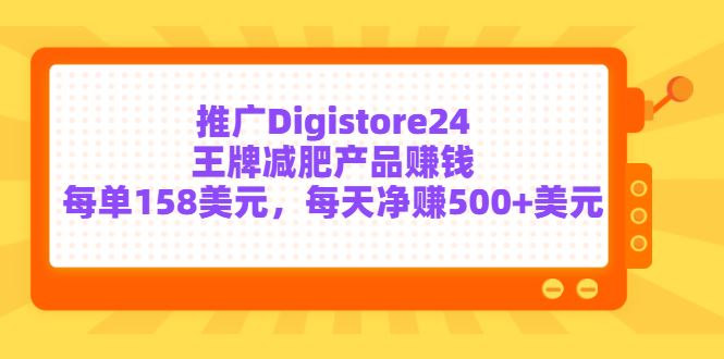 （3195期）推广Digistore24王牌减肥产品赚钱，每单158美元，每天净赚500+美元-云创智库