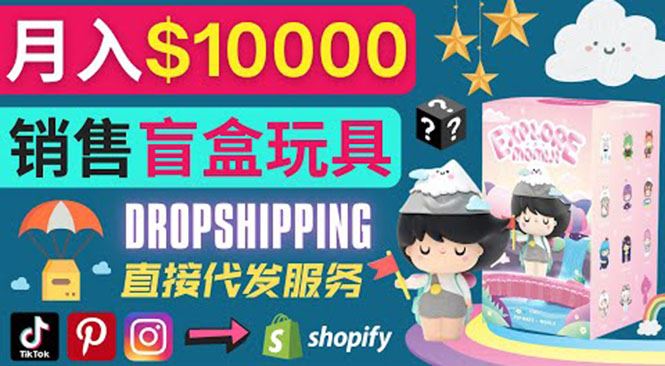 （3544期）Dropshipping+ Shopify推广玩具盲盒赚钱：每单利润率30%, 月赚1万美元以上-云创智库