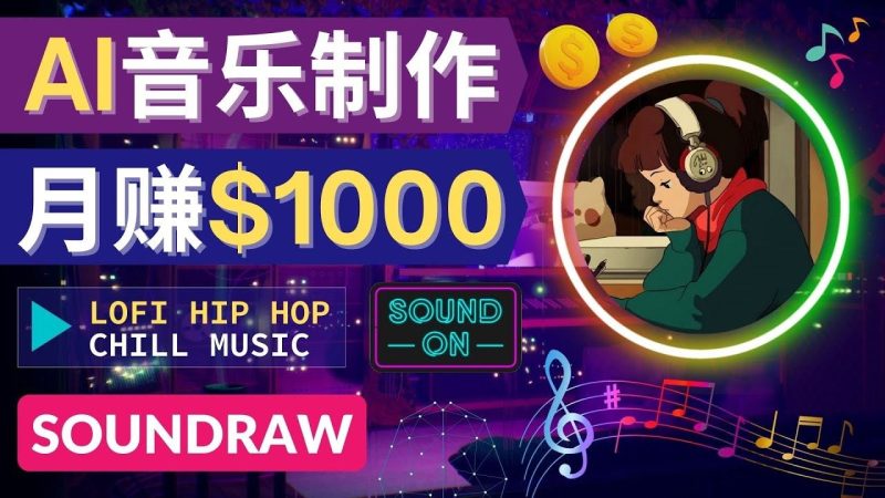 （4251期）无需任何音乐基础： 使用AI软件制作Lofi Hip Hop Chill Music 月赚1000美元-云创智库