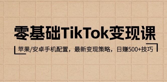 （12723期）零基础TikTok变现课：苹果/安卓手机配置，最新变现策略，日赚500+技巧-云创智库