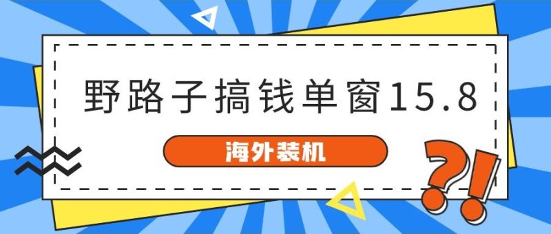 （10385期）海外装机，野路子搞钱，单窗口15.8，已变现10000+-云创智库