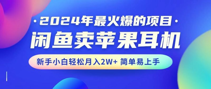 （10863期）2024年最火爆的项目，闲鱼卖苹果耳机，新手小白轻松月入2W+简单易上手-云创智库