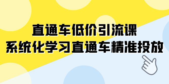 （7698期）直通车-低价引流课，系统化学习直通车精准投放（14节课）-云创智库