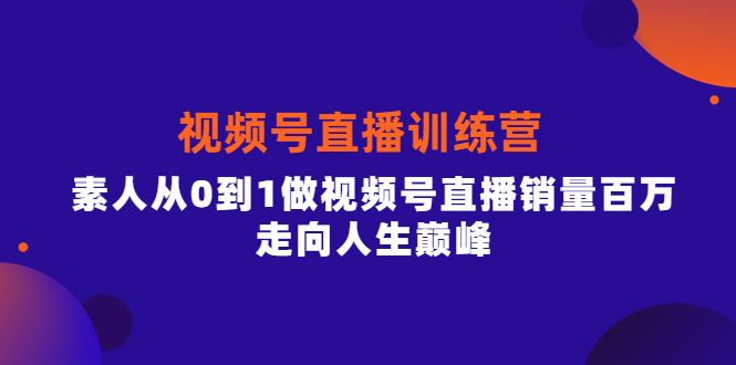 （3927期）行动派·视频号直播训练营，素人从0到1做视频号直播销量百万，走向人生巅峰-云创智库