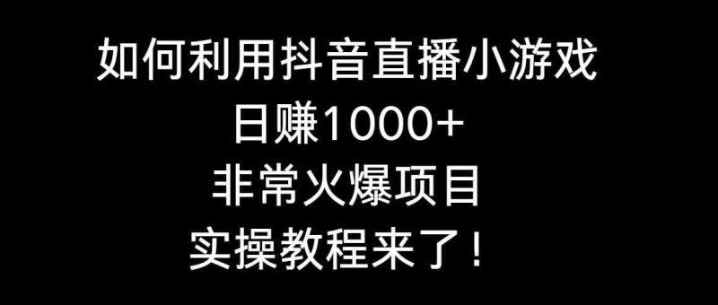 （8870期）如何利用抖音直播小游戏日赚1000+，非常火爆项目，实操教程来了！-云创智库