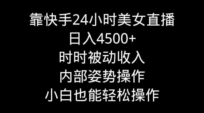 （9135期）靠快手美女24小时直播，日入4500+，时时被动收入，内部姿势操作，小白也…-云创智库