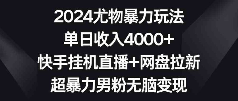 （9074期）2024尤物暴力玩法 单日收入4000+快手挂机直播+网盘拉新 超暴力男粉无脑变现-云创智库