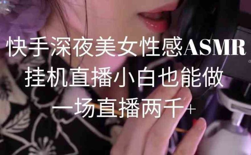 （9243期）快手深夜美女性感ASMR挂机直播，小白也能做，一场直播两千+-云创智库
