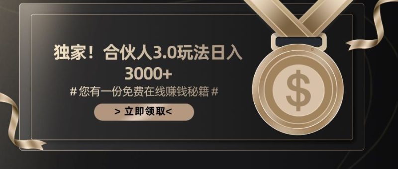 （10727期）游戏合伙人3.0，日入3000+，无限扩大的蓝海项目-云创智库