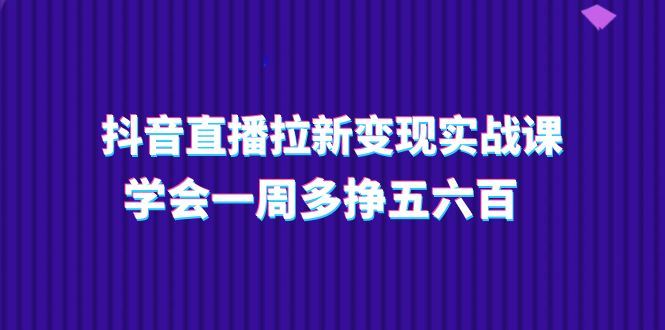 （11254期）抖音直播拉新变现实操课，学会一周多挣五六百（15节课）-云创智库