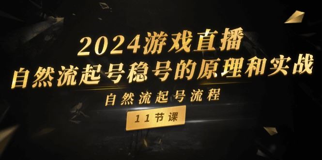 （11653期）2024游戏直播-自然流起号稳号的原理和实战，自然流起号流程（11节）-云创智库
