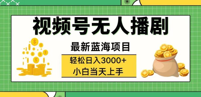 （12128期）视频号无人播剧，轻松日入3000+，最新蓝海项目，拉爆流量收益，多种变…-云创智库