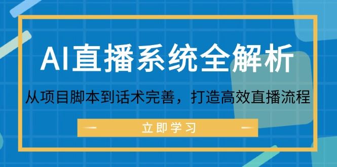 （12509期）AI直播系统全解析：从项目脚本到话术完善，打造高效直播流程-云创智库