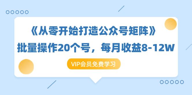 （1419期）《从零开始打造公众号矩阵》批量操作20个号，每月收益大概8-12W（44节课）-云创智库