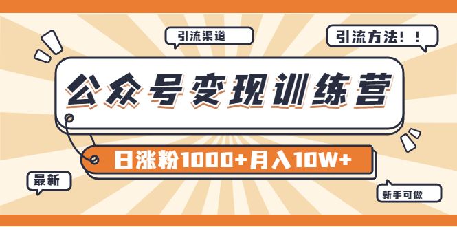 （3495期）【某公众号变现营第二期】0成本日涨粉1000+让你月赚10W+（8月24号更新）-云创智库